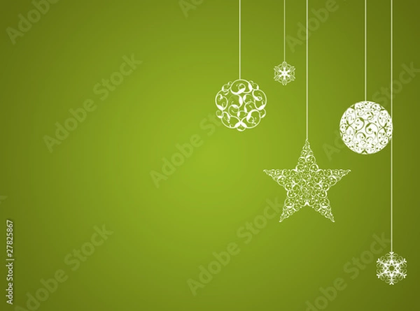 Fototapeta Green christmas new year background