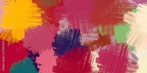 Fototapeta Wall painting. Abstract. Handmade background. Canvas surface. Wide brush. Painterly mix. Oil painting. Modern art. Colorful pattern. 2d illustration. Backdrop material. 