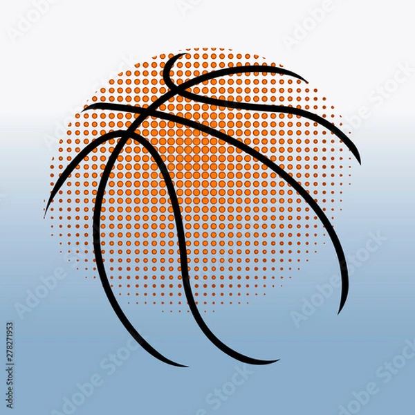 Fototapeta Isolated abstract basketball ball on a colored background - Vector