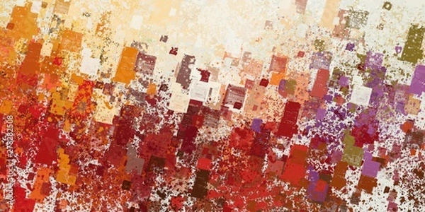 Fototapeta Handmade background. Painterly mix. Abstract. Wide brush. Colorful pattern. Modern art. Backdrop material. Color texture. 2d illustration. Wall painting. Canvas surface. 