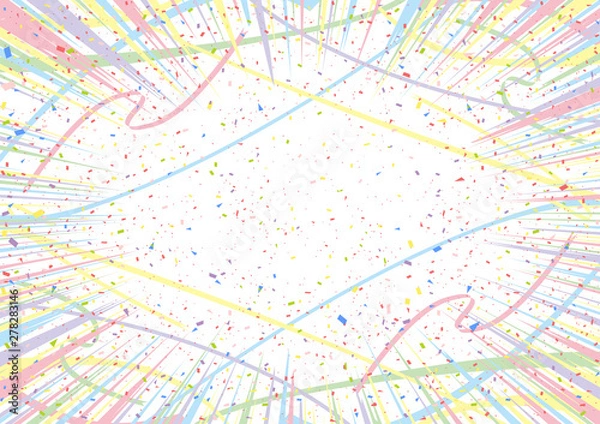 Fototapeta 集中線　紙吹雪　パステルカラー