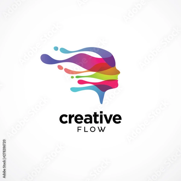 Obraz Digital Abstract human head logo for creative