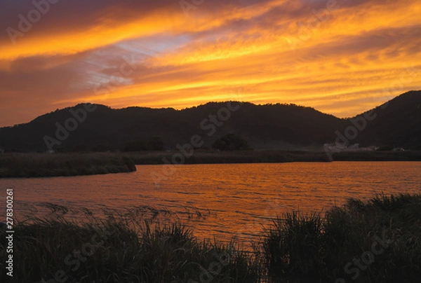 Obraz 近江八幡市夕景