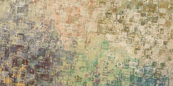 Fototapeta Sketch painting. 2d illustration. Digital texture wallpaper. Art modern drawing backdrop material. Crazy random pattern creation. Creative unique chaos and variety mix structure contour.