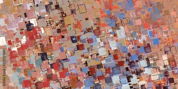 Fototapeta Crazy sketch random pattern. Creative chaos and variety structure. Modern art drawing painting. 2d illustration. Digital texture wallpaper. Artistic sketch draw backdrop material. 