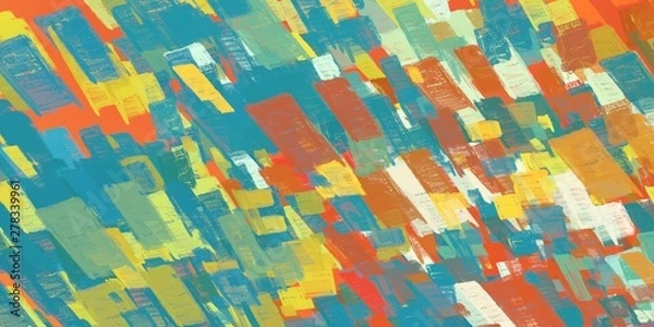 Fototapeta Modern art. Artistic brush. Oil painting. 2d illustration. Texture backdrop. Creative chaos structure element.