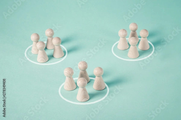 Obraz Different crowds together within borders