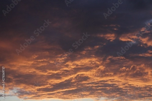 Obraz dark orange background color - cloudy sky structure at sunset
