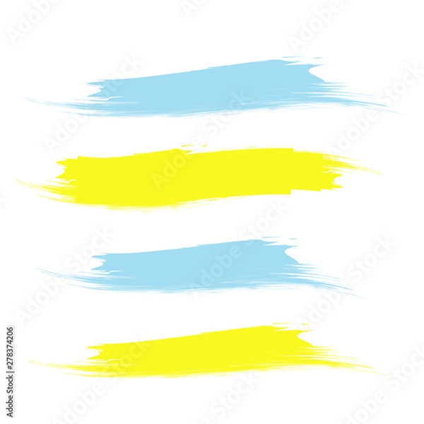 Obraz yellow marker text selection. Yellow watercolor hand drawn highlight