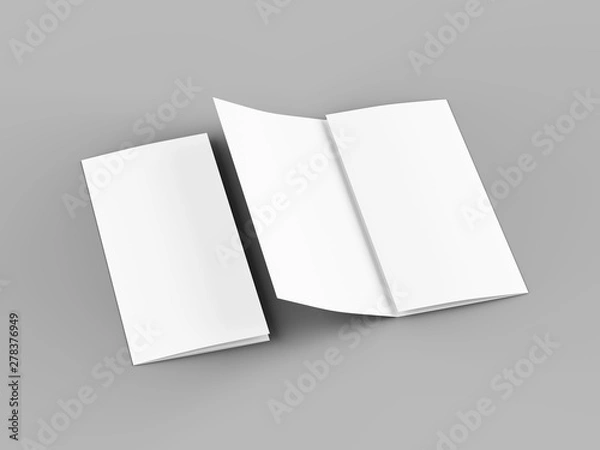 Fototapeta Open trifold brochure in A4 format mockup.3d illustartion