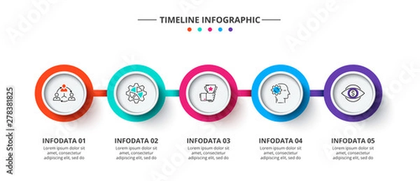 Fototapeta Business data visualization. Process chart. Abstract elements of graph, diagram with steps, options, parts or processes. Vector business template for presentation. Creative concept for infographic.
