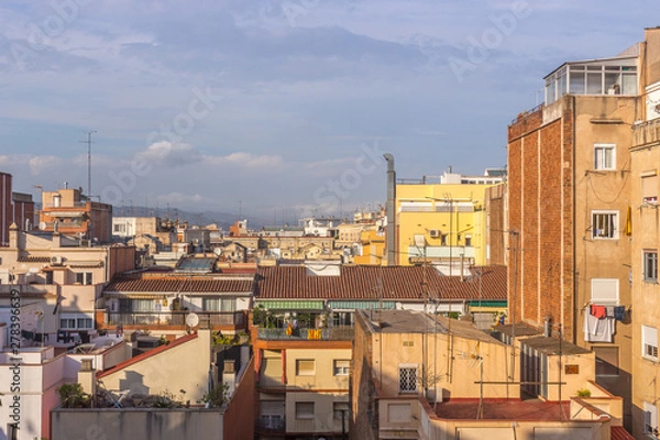 Obraz Spanish roofs. View of evening Barcelona