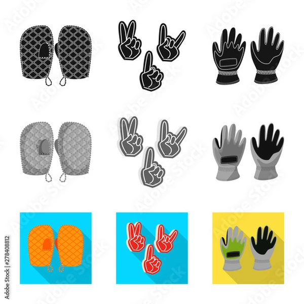 Fototapeta Isolated object of silhouette and safety symbol. Collection of silhouette and comfort vector icon for stock.