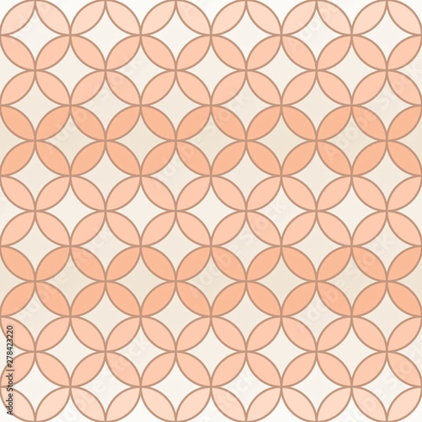 Obraz Vector Peach Orange Geometric Circular Seamles Repeat Background Pattern