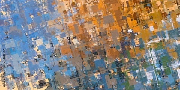 Fototapeta Crazy sketch random pattern. Creative chaos and variety. Modern art drawing painting. 2d illustration. Digital texture wallpaper. Artistic sketch draw backdrop material. 