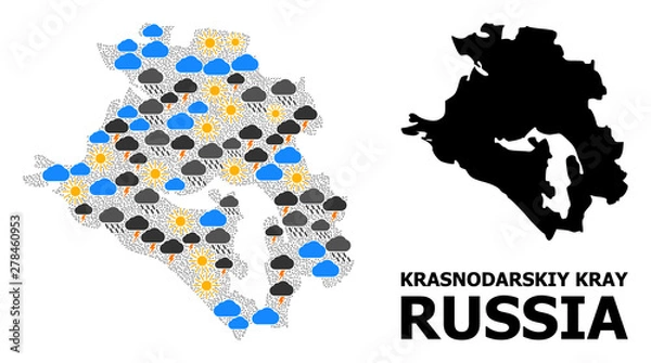 Fototapeta Weather Pattern Map of Krasnodarskiy Kray