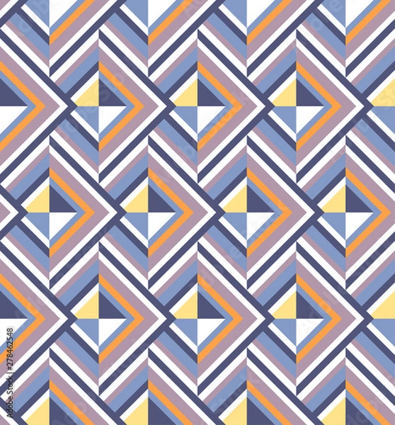 Fototapeta Seamless colorful pop art geometric pattern