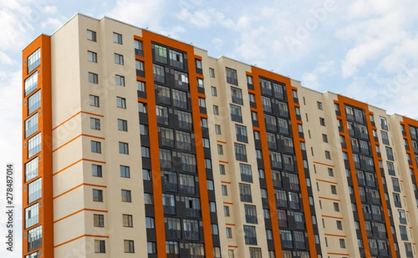 Fototapeta Astana, Kazakhstan - 11. 06. 2019: Walking through the city with a camera and photographs of various skyscrapers. The new capital of Kazakhstan is Astana.