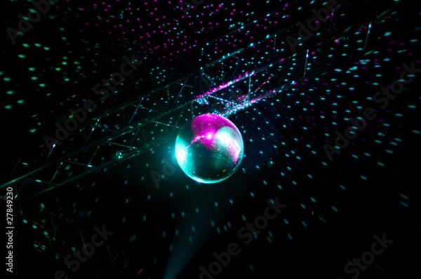 Obraz Disco lights mirror sphere