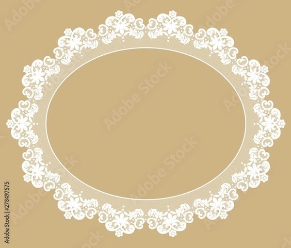 Obraz oval lace frame