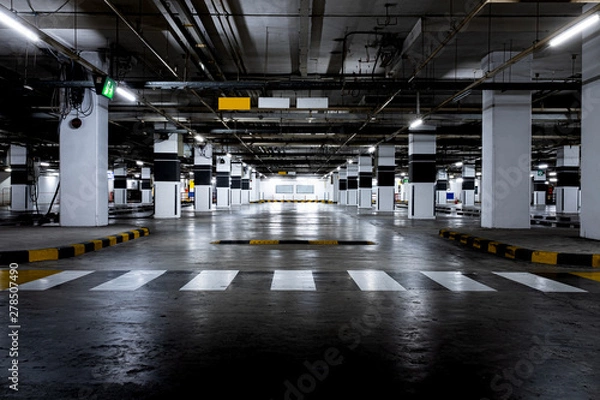 Obraz Indoor available car parking. Empty space