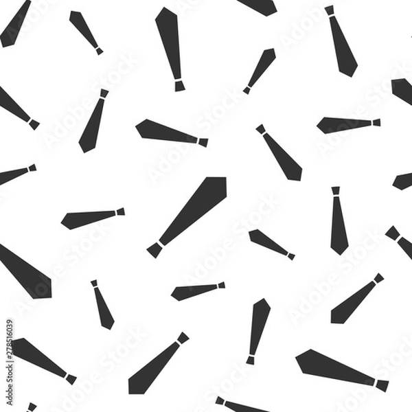 Fototapeta Seamless neck ties pattern. Vector monochrome background.