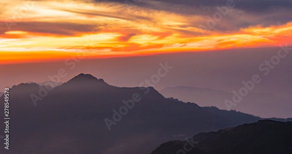 Obraz misty Mountains sunrise