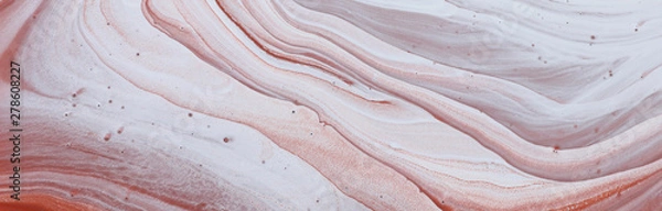 Obraz photography of abstract marbleized effect background. brown, orange, gray and white creative colors. Beautiful paint