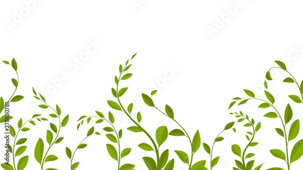 Fototapeta Background with leaves and branches, vector illustration. branches