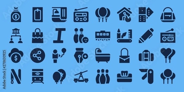 Fototapeta objects icon set