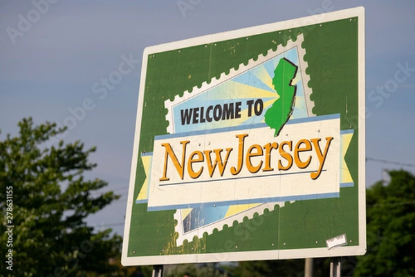 Obraz Welcome to New Jersey Highway Message Billboard Roadsign