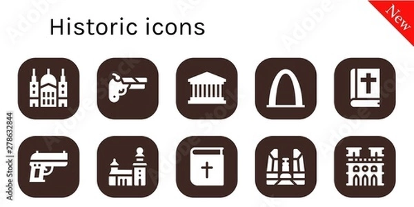 Obraz historic icon set