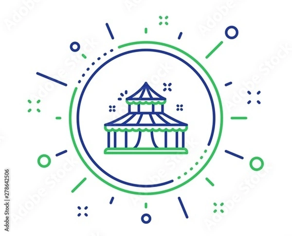 Fototapeta Circus line icon. Amusement park sign. Quality design elements. Technology circus button. Editable stroke. Vector