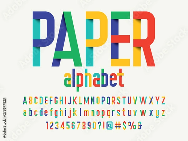 Obraz Paper folding origami style alphabet design