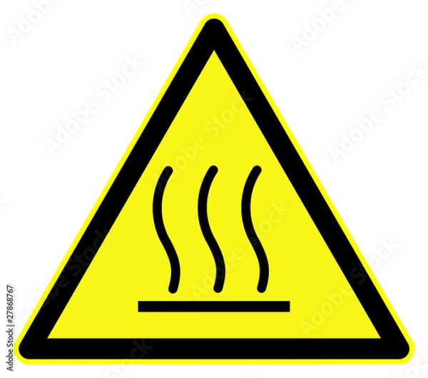 Fototapeta Hot surface hazard symbol