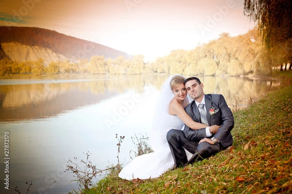 Fototapeta Bride and groom