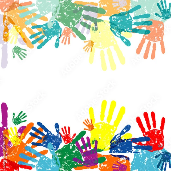 Obraz abstract vector hand prints background