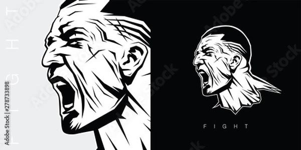 Fototapeta Screaming Man fight