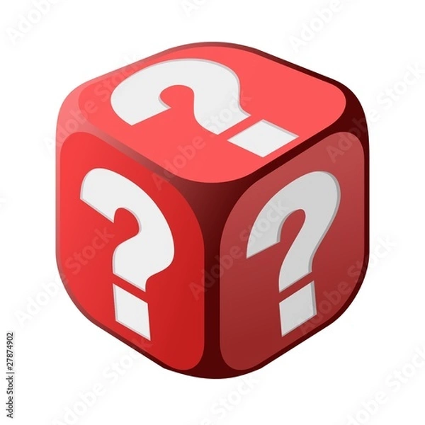 Fototapeta dice with question marks