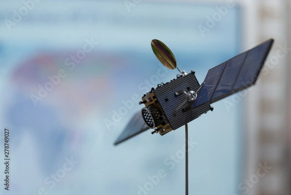 Obraz The layout of the satellite. Satellite repeater Internet signal.