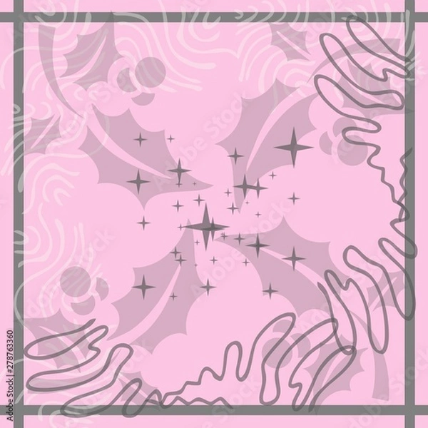 Fototapeta Scarf with seamless pattern and flowers