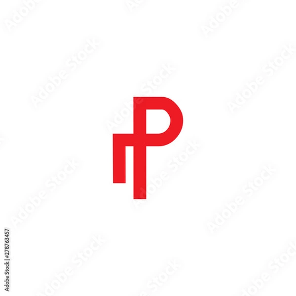 Fototapeta P letter logo design vector template