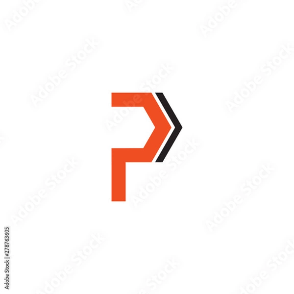 Fototapeta P letter logo design vector template