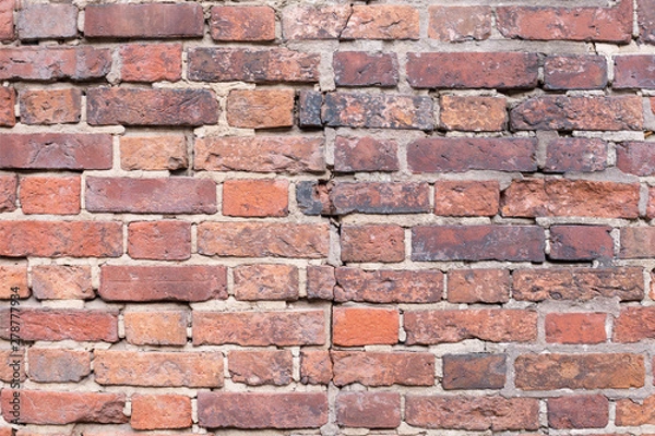 Obraz old red, brown and black brick wall texture background