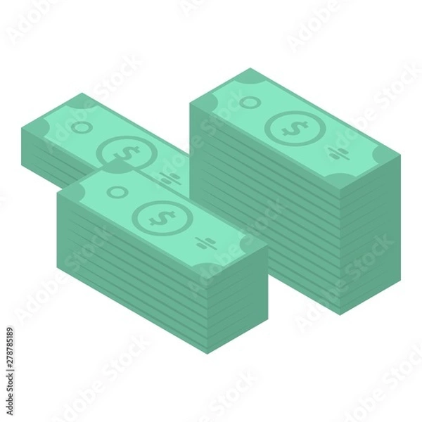 Obraz Stack dollar pack icon. Isometric of stack dollar pack vector icon for web design isolated on white background