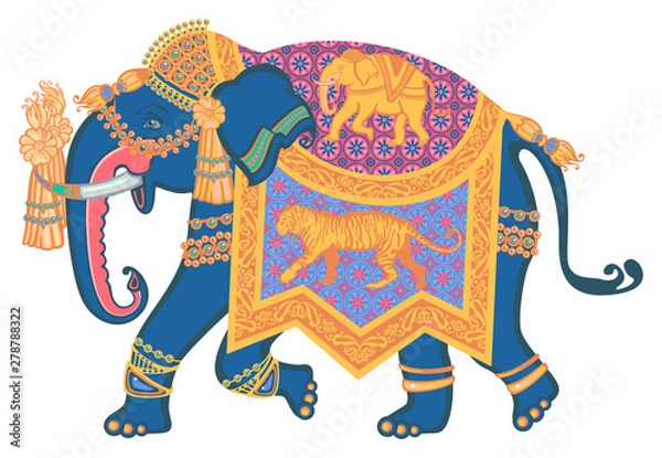 Obraz Indian elephant. Vector graphics. Decorative image