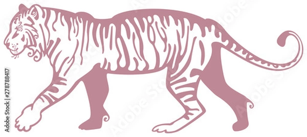 Fototapeta Tiger. Vector drawing. Computer graphics.