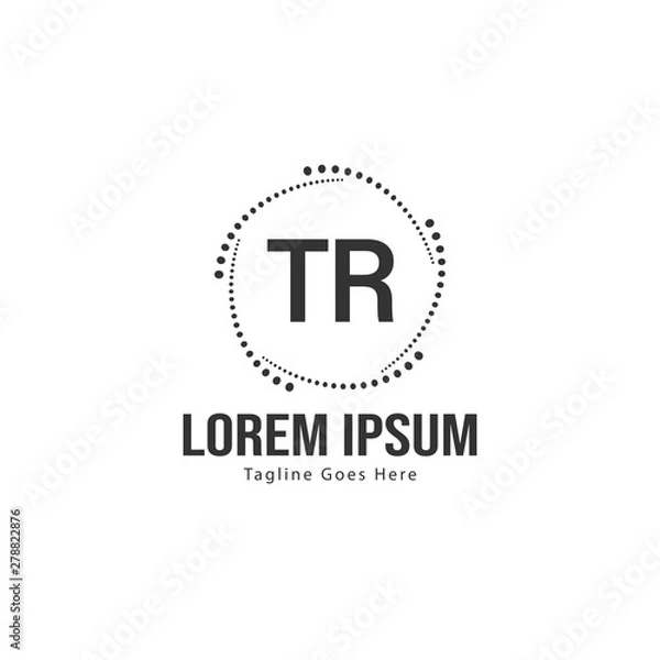 Fototapeta Initial TR logo template with modern frame. Minimalist TR letter logo vector illustration