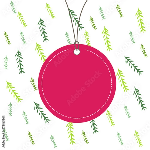 Fototapeta Badge circle label string rounded empty tag colorful background small shape Design business Empty copy space text for Ad website promotion isolated Banner template