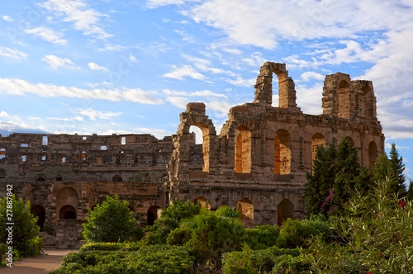 Fototapeta Ancient Roman amphitheater in El Jem, Tunisia